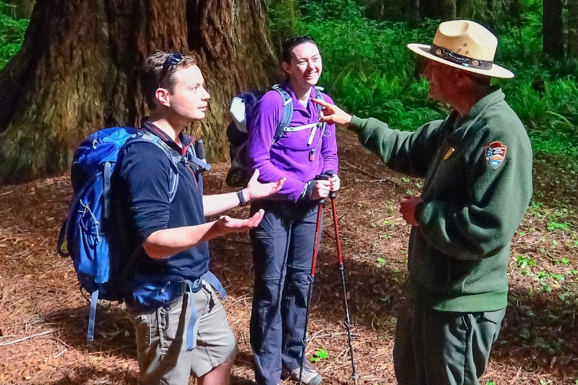 Greg Litten helps visitors find their way in Redwood National and State Parks